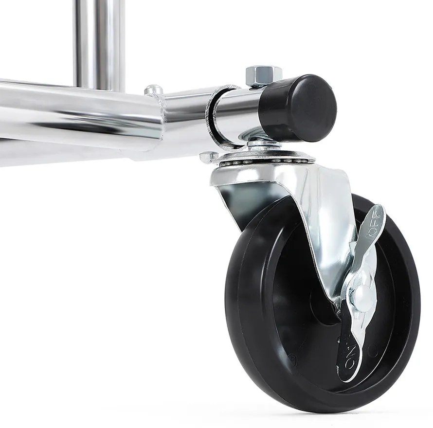 Nastaviteľný stojan na oblečenie s nastaviteľnou výškou a šírkou, strieborný