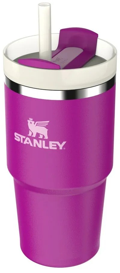 Ružová termoska so slamkou z nehrdzavejúcej ocele 600 ml Quencher H2.0 FlowState Tumbler Violet Blossom – Stanley