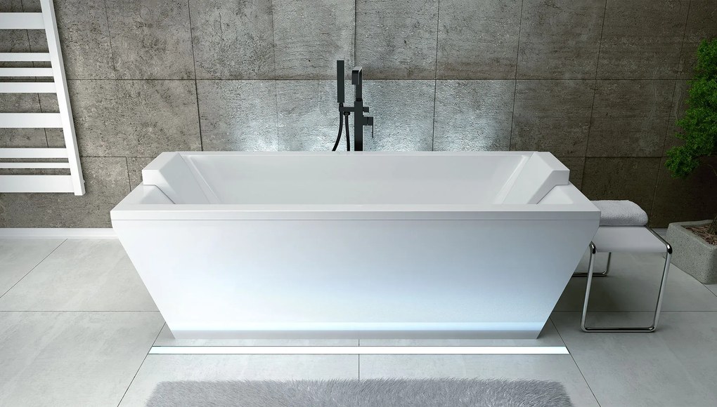 Besco Voľne stojaca vaňa zo sanitárneho kompozitu Vera CC/SP 170x75, s prepadom BESCO-Typ výpuste: Alcaplast Click-Clack so štrbinovým prepadom, zlat…