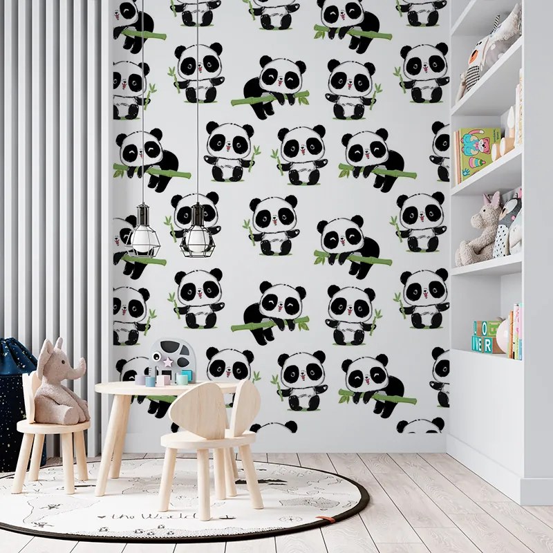 Sablio Tapeta Pandy s vetvičkou - 208x125 cm