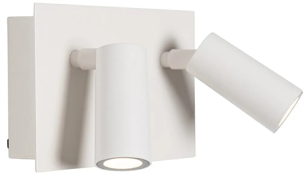 Vonkajšia nástenná lampa biela vrátane LED 2-svetlo senzor pohybu - Simon