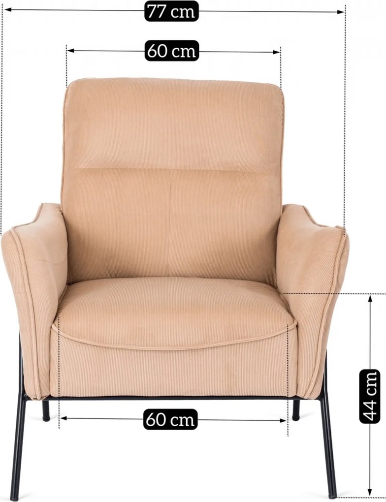 PROXIMA.store - Dizajnové kreslo ALBERTO FARBA: béžová