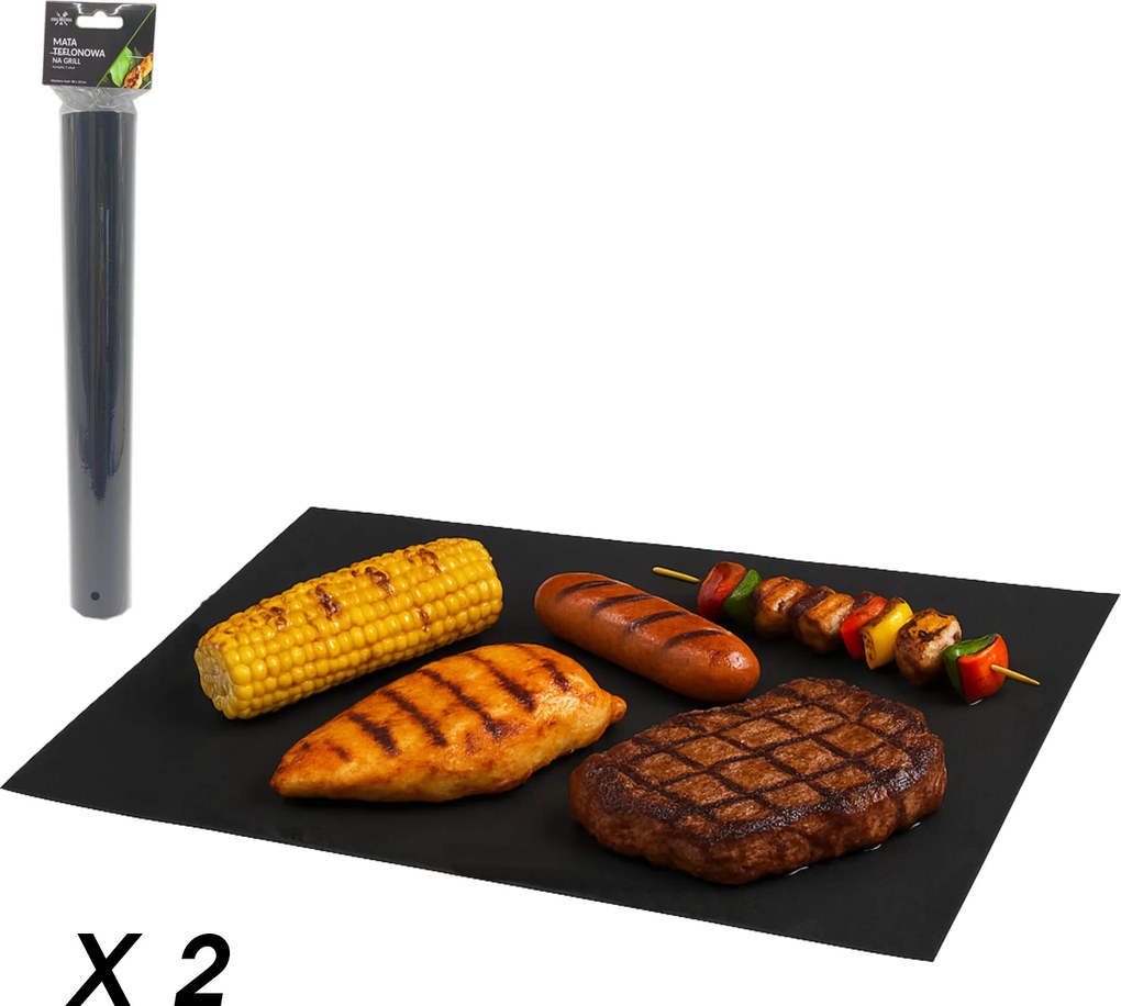 BBQ Meeting SADA 2 TEFLÓNOVÝCH GRILOVACÍCH PODLOŽIEK NA GRILOVANIE 40 x 33 CM *1596