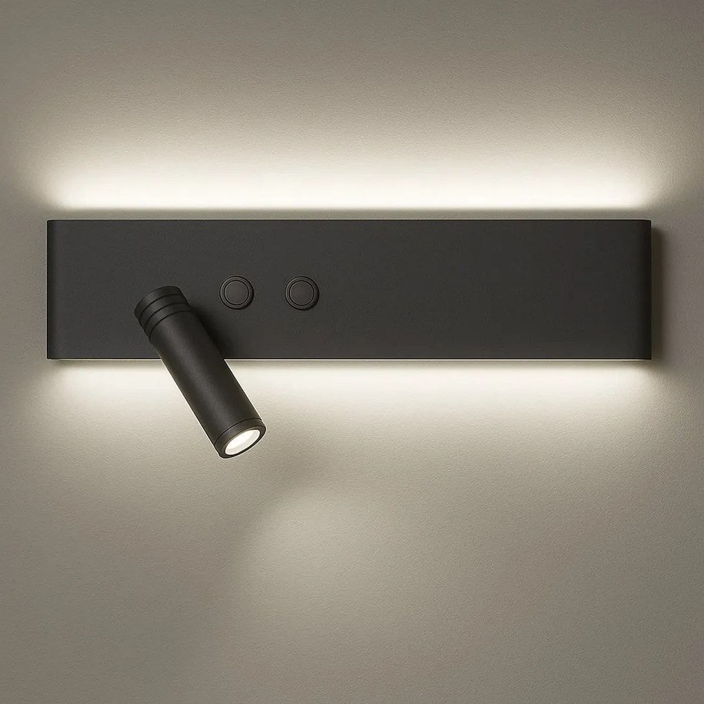 Nástenné LED svietidlo Resort L, 1x LED 10+3w, 4000k, (možnosť polohovania), b