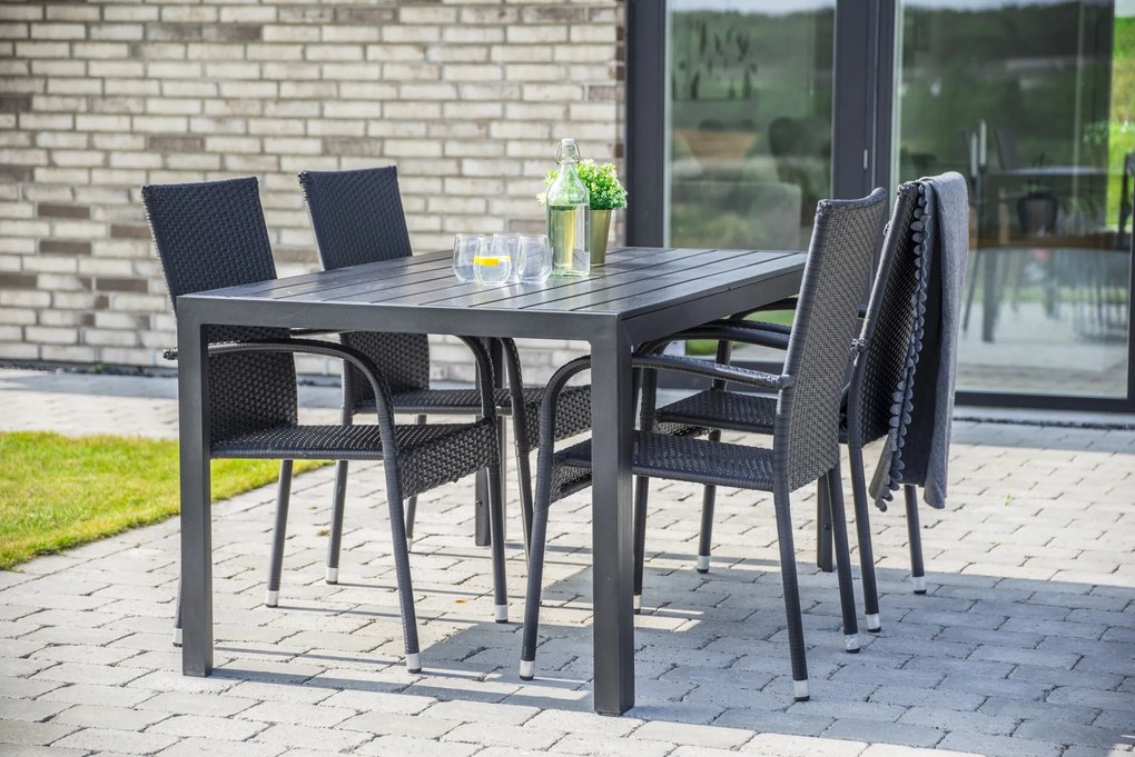 Záhradný jedálenský set Viking L + 4x ratanová stolička Paris
