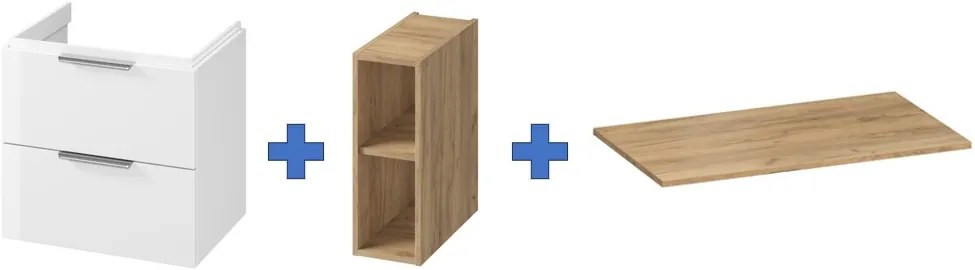 Cersanit Malika, závesná umývadlová skrinka 794x450x551 mm, biela lesklá, S598-048-DSM