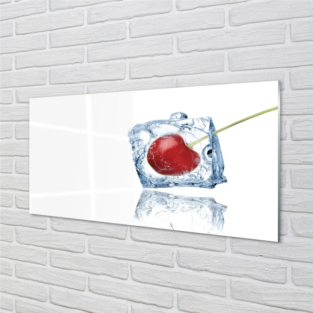 Sklenený obklad do kuchyne Kocka ľadu cherry 100x50 cm