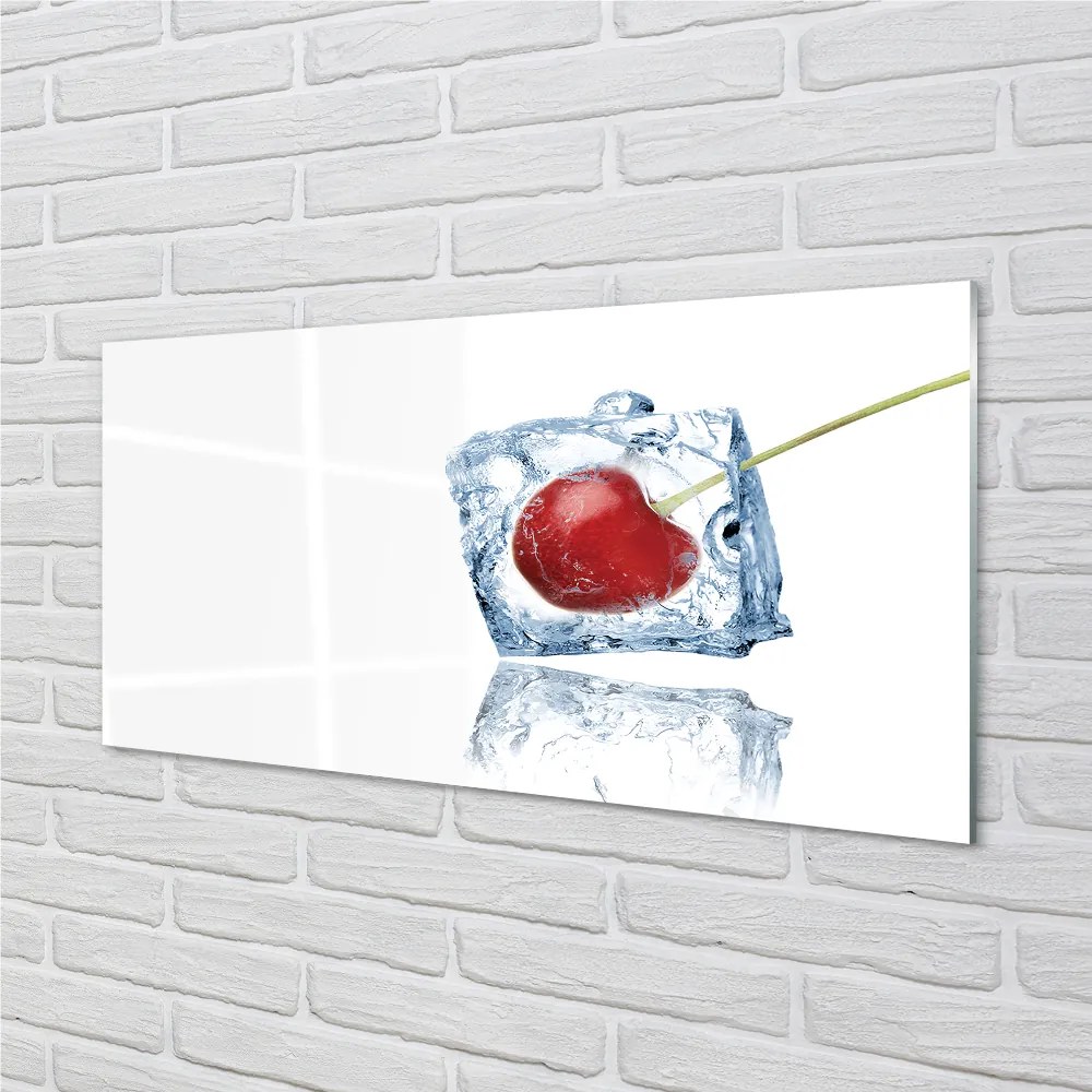 Sklenený obklad do kuchyne Kocka ľadu cherry 125x50 cm