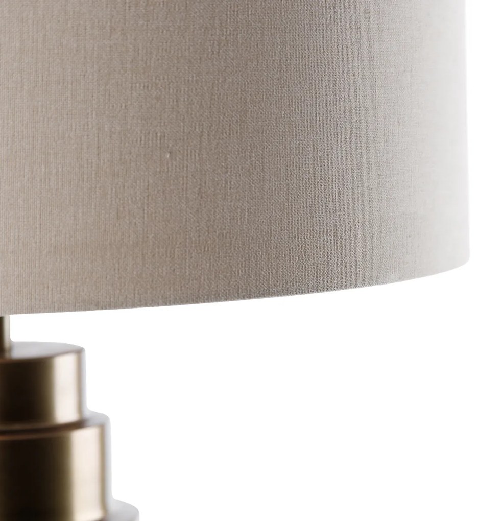 Stolná lampa bronzová s tienidlom z látky svetlohnedá 50 cm - Bruut