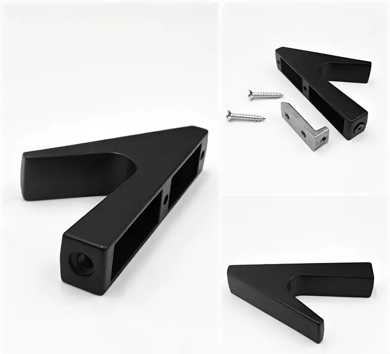 Sada 3 ks hliníkových háčků HARRY černá