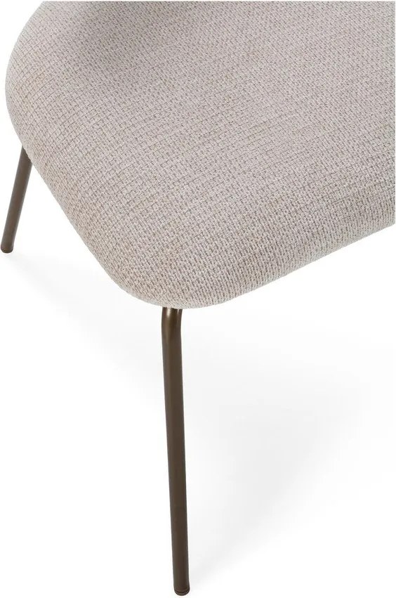 Béžová/v prírodnej farbe čalúnená jedálenská stolička Olimpia – MOME