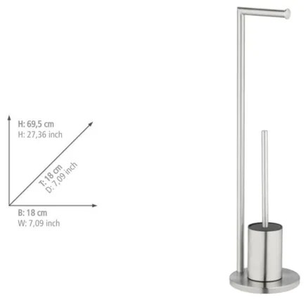 WENKO 25676100 - Súprava WC FERLA 18x69,5 cm, nerezová oceľ/saténový povrch