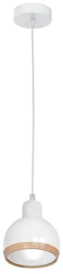 Luster na lanku OVAL 1xE27/60W/230V biela