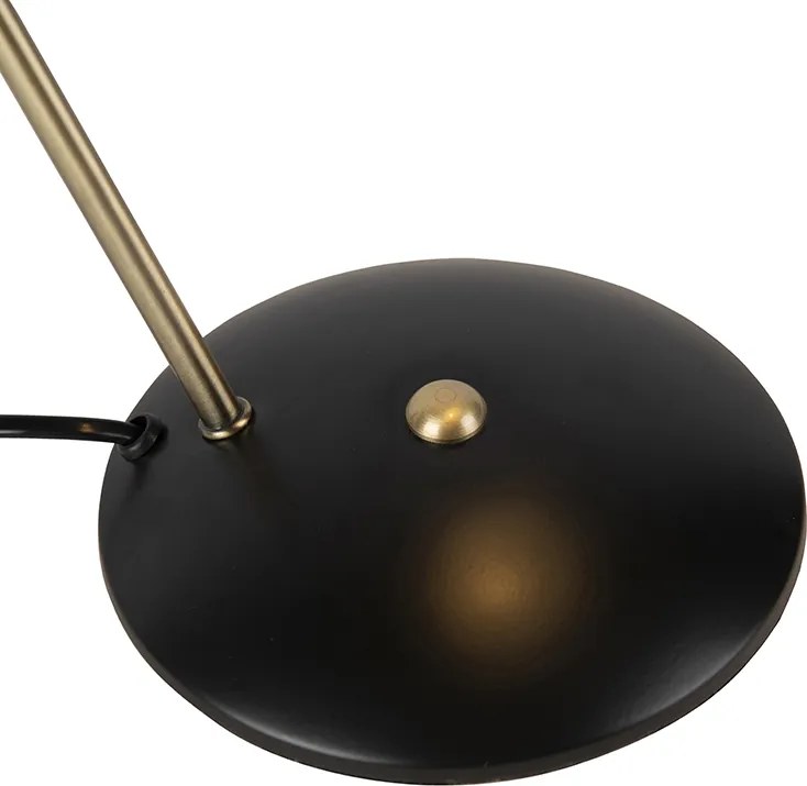 Retro stolná lampa čierna s bronzom - Milou