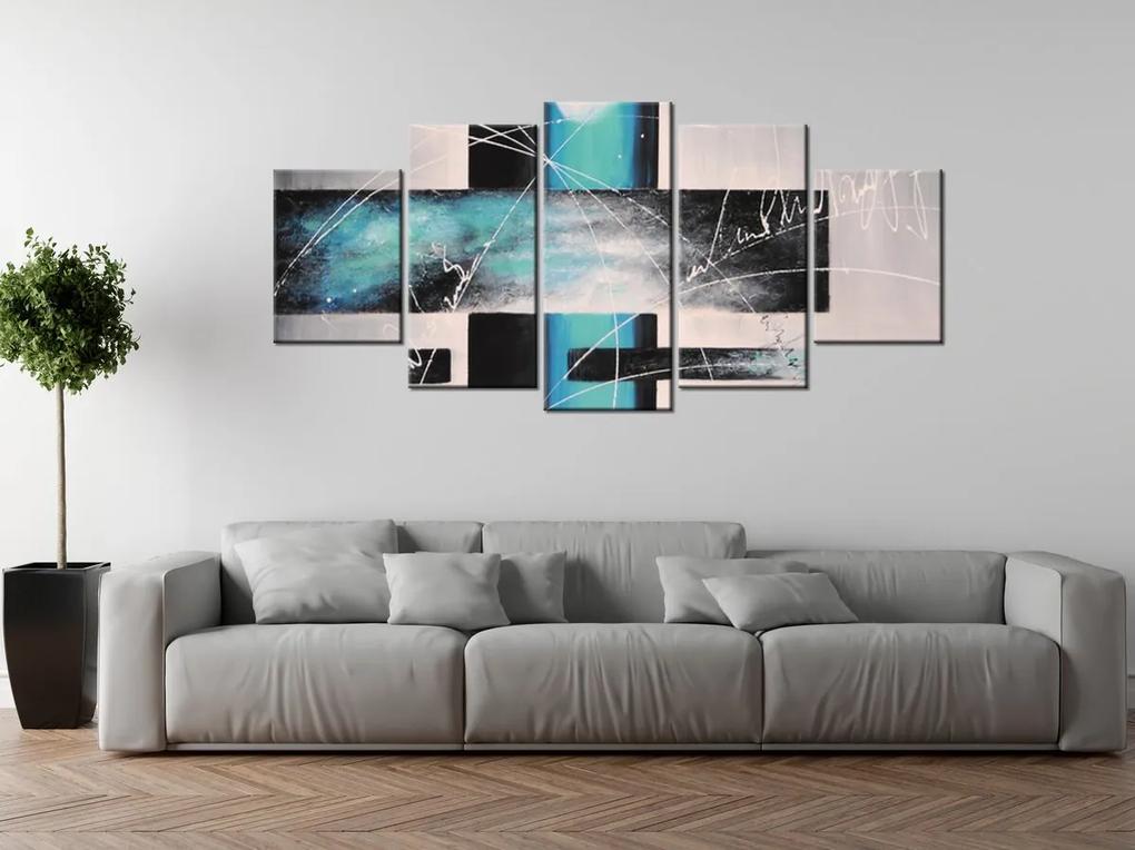 Gario Ručne maľovaný obraz Nebeské šialenstvo - 5 dielny Rozmery: 150 x 70 cm