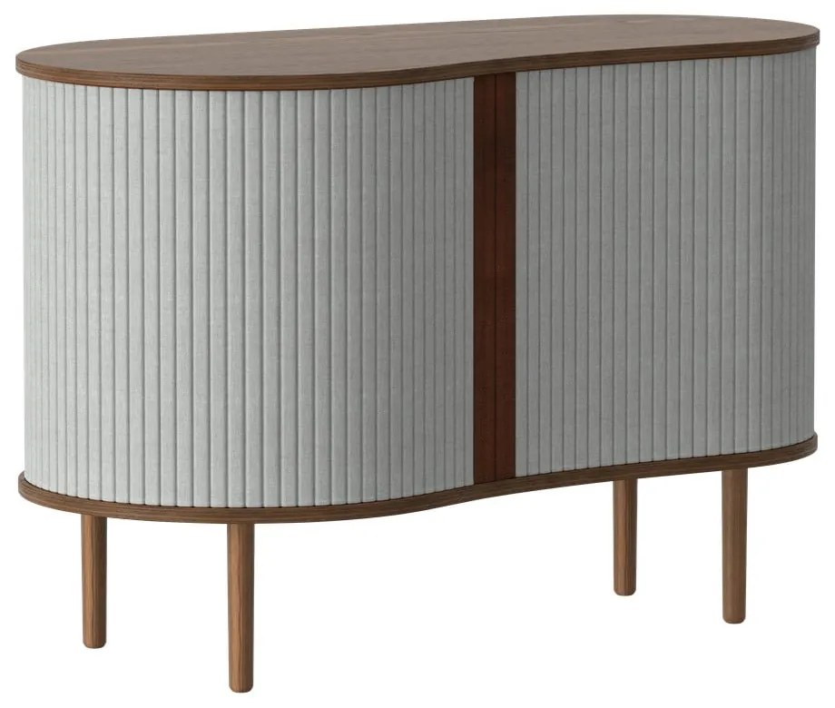 Sivo-hnedá nízka komoda v dekore duba s posuvnými dverami 100x67 cm Audacious – UMAGE