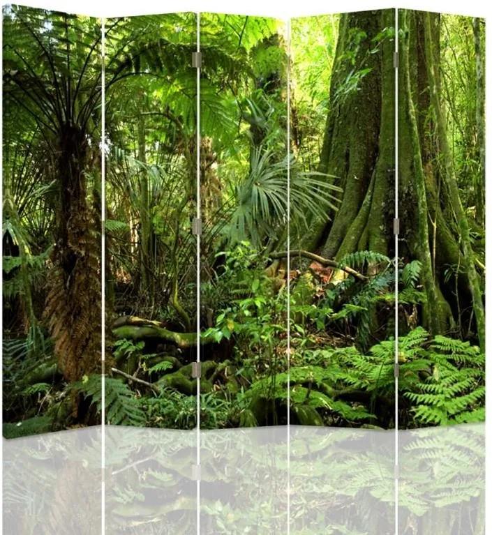 CARO Paraván - Jungle | päťdielny | obojstranný 180x150 cm