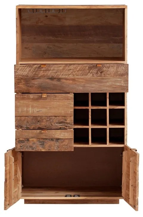 furniture-nabytek.cz - Masívna komoda Oldwood z recyklovaného tvrdého dreva, lakovaná, prírodná farba – 80×40×145 cm