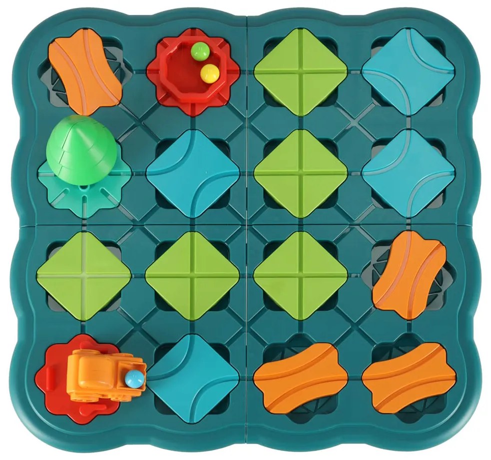 KIK Puzzle desková hra bludiště překážková dráha 28 el.