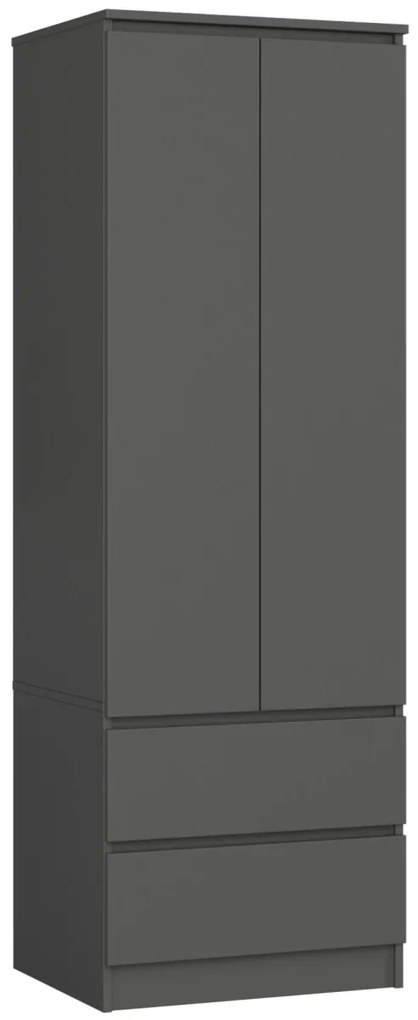 Šatníková skriňa STAR S 60 cm 2 dvere 2 zásuvky grafitovo šedá