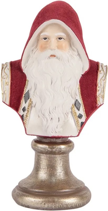 Červená vianočná dekorácia busta Santa Claus - 10*9*19 cm