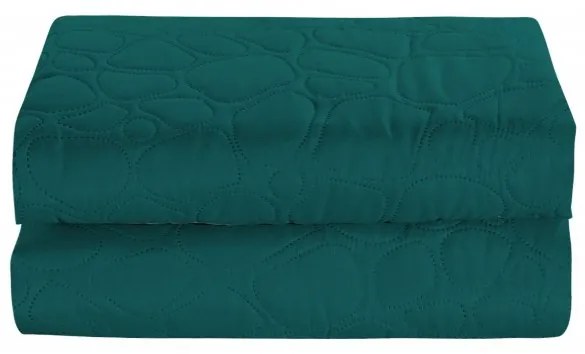 Tyrkysový prehoz na posteľ so vzorom STONE 200x220 cm