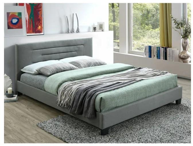 Čalúnená manželská posteľ bez matraca 160x200 BROOKE - svetlá šedá