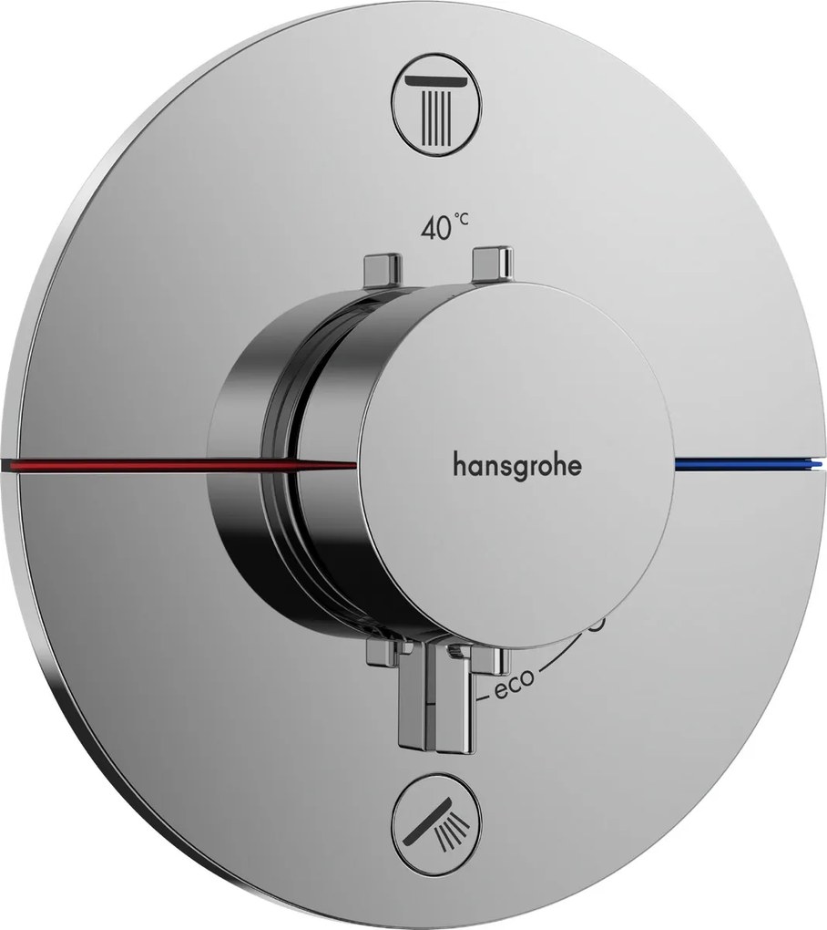 Hansgrohe ShowerSelect Comfort S, termostat pod omietku pre 2 spotrebiče s EN1717, chrómová, HAN-15556000