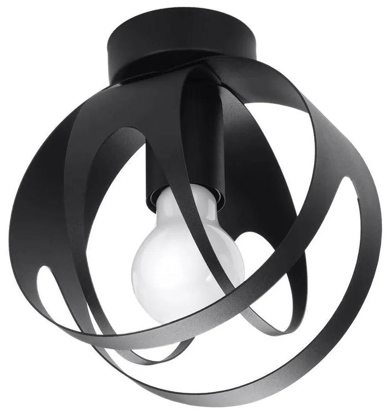 Stropné svietidlo Tulos, 1x čierne kovové tienidlo