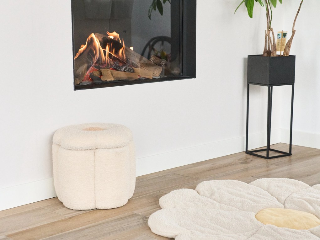 Box na hračky 2v1 Kvetina Off White