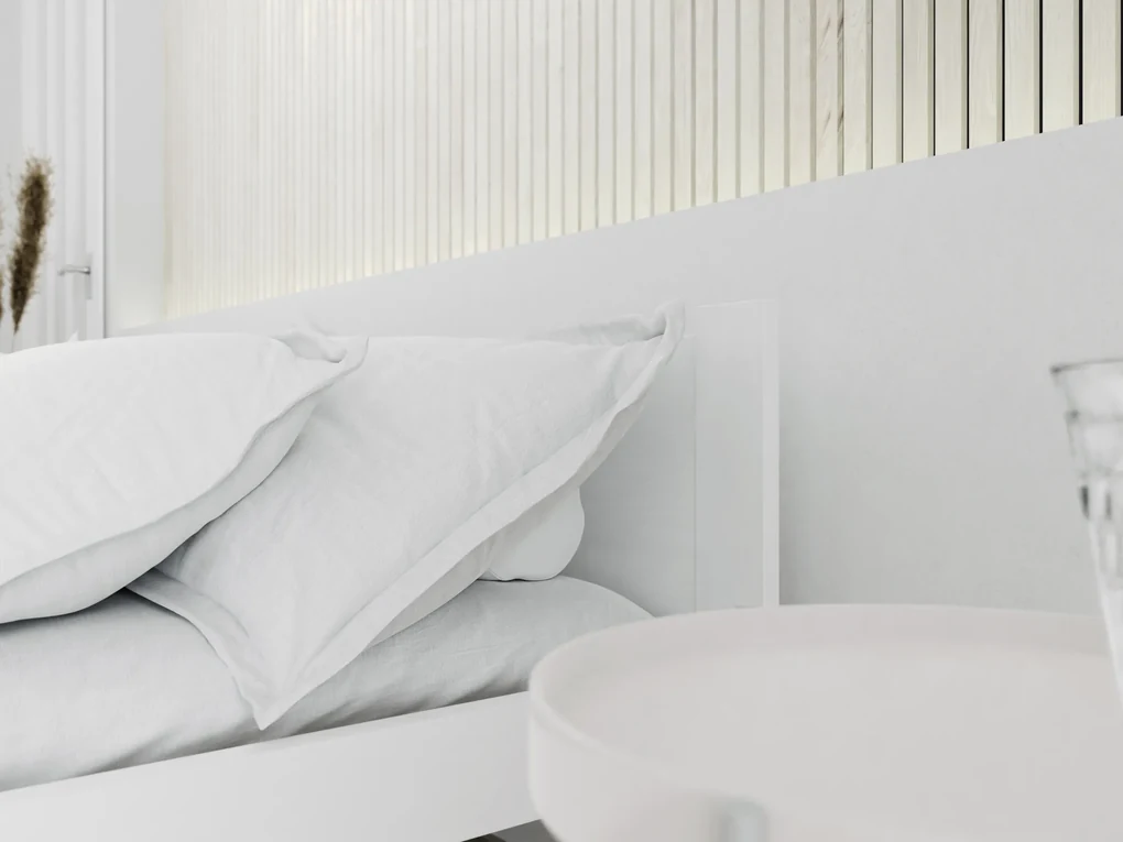 Posteľ IKAROS 120 x 200 cm, biela Rošt: S latkovým roštom, Matrac: Matrac DELUXE 10 cm