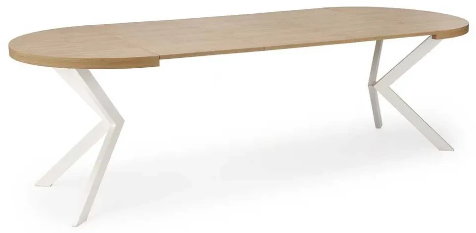 Jedálenský stôl Pildora, dub zlatý / biela