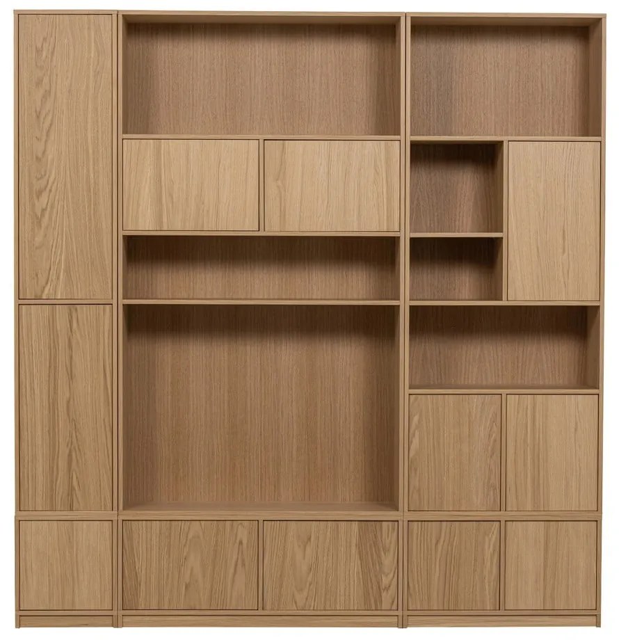Modulárna knižnica v dekore duba v prírodnej farbe 217x243 cm Modulair – vtwonen