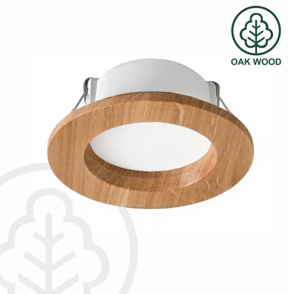 LED zapustené svietidlo WOODY SPOT LED/5,5W/230V 4000K dub pr. 10 cm
