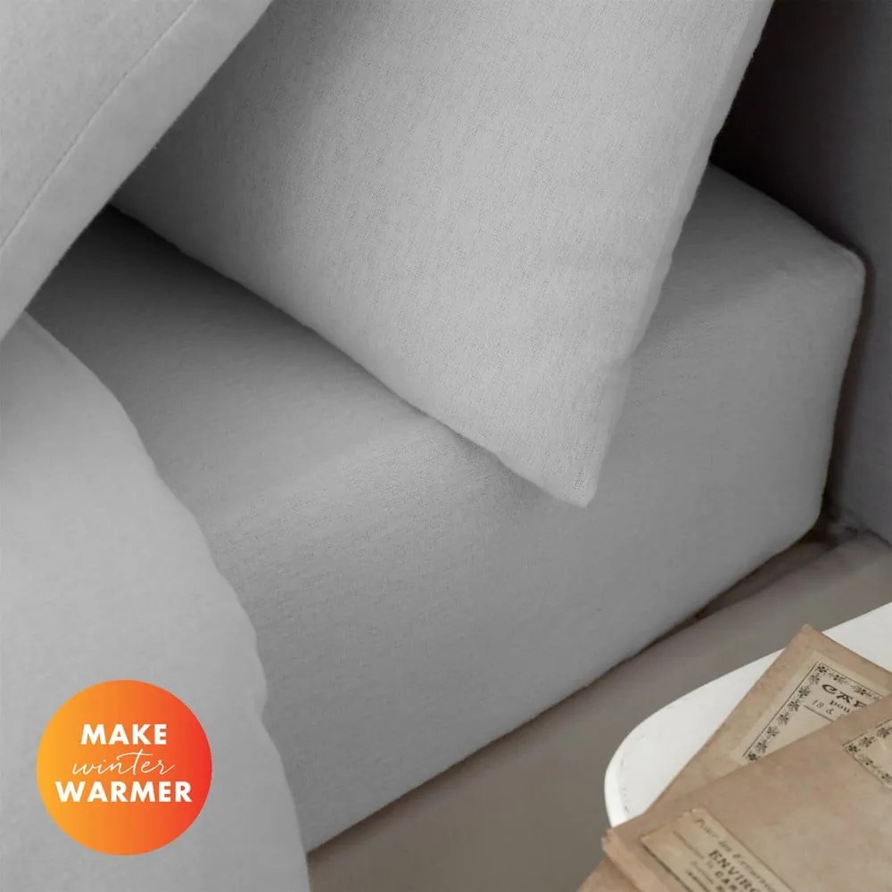 Sivá napínacia flanelová plachta 150x200 cm Brushed – Catherine Lansfield