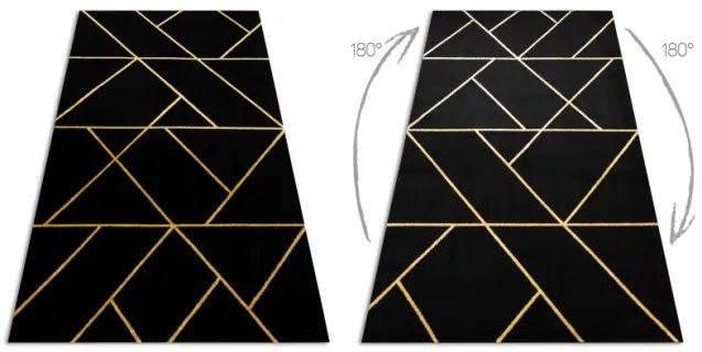 Koberec EMERALD exkluzívny 1012 glamour, sty geometrický čierny / zlatý