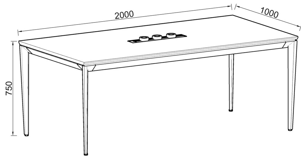 Konferenčný stôl Houseland Profit Meet 01 s 3 zásuvkami 200 cm dub prírodný