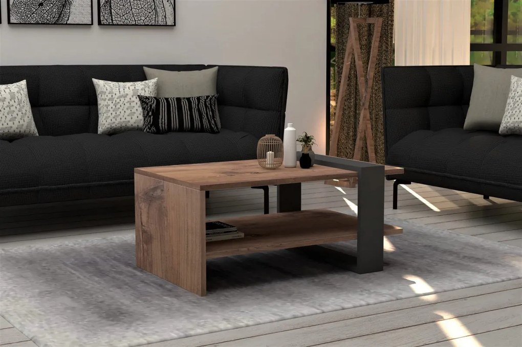 Konferenčný stolík Ova borovica Atlantic/antracit