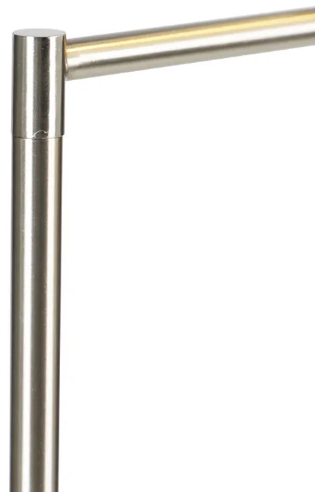 Klasická stojaca lampa oceľ s bielym nastaviteľným tienidlom - Ladas