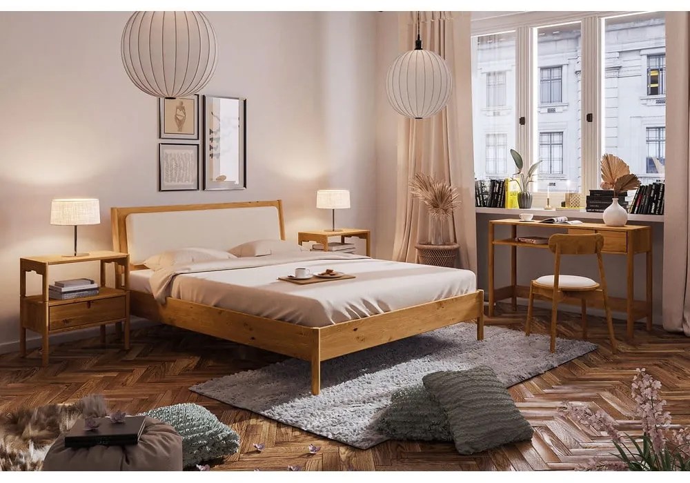 Jednolôžková posteľ z dubového dreva 90x200 cm v prírodnej farbe Pola - The Beds