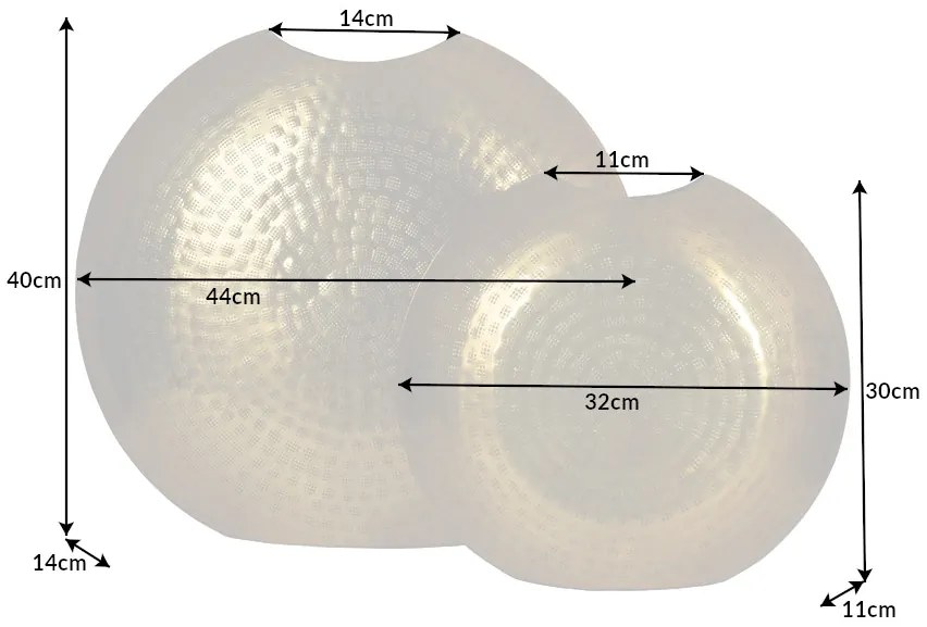 Váza Oriental 2ks 40cm a 30cm zlatá