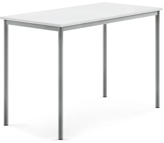 Stôl BORÅS, 1400x700x900 mm, laminát - biela, strieborná