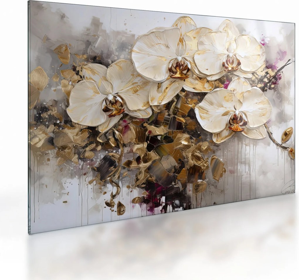 Sklenený obraz - Orchidey (70x50 cm)
