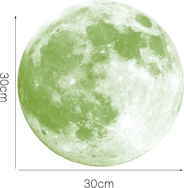 Ø30cm Fosforový mesiac - nálepka na stenu