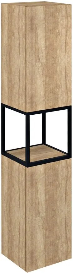 Sapho Sapho, SKARA skrinka 35x171x32cm, 2x dvierka, ľavá/pravá, čierna mat/dub Alabama, CG010-2222