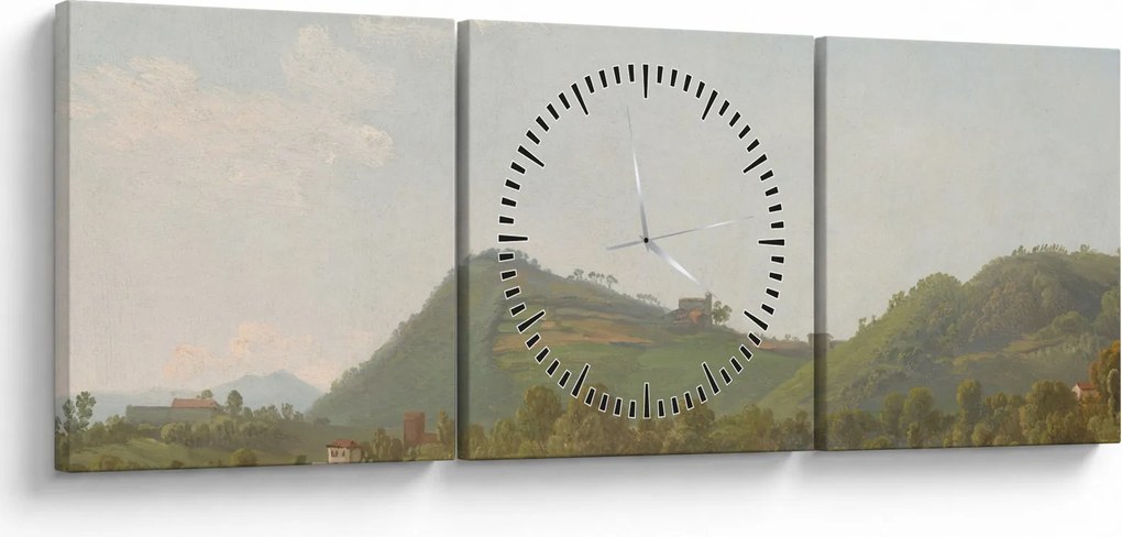 Obraz - Simon Denis, View Near Naples, reprodukcia (s hodinami) (90x30 cm)