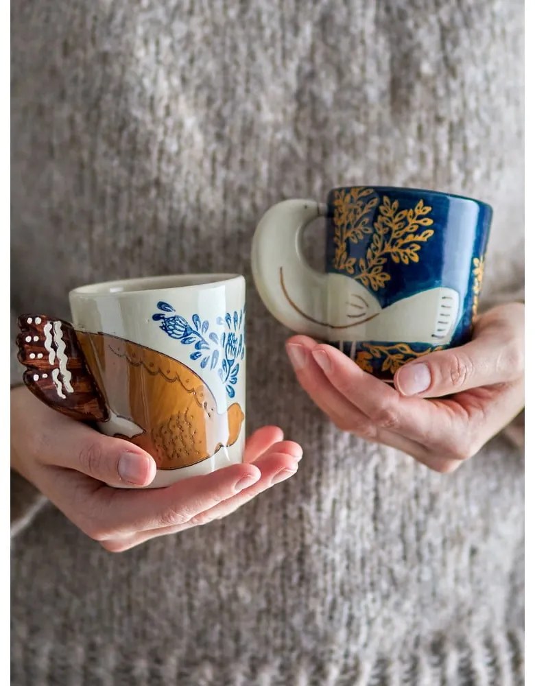 Krémovobiely kameninový hrnček 260 ml Hezha – Bloomingville