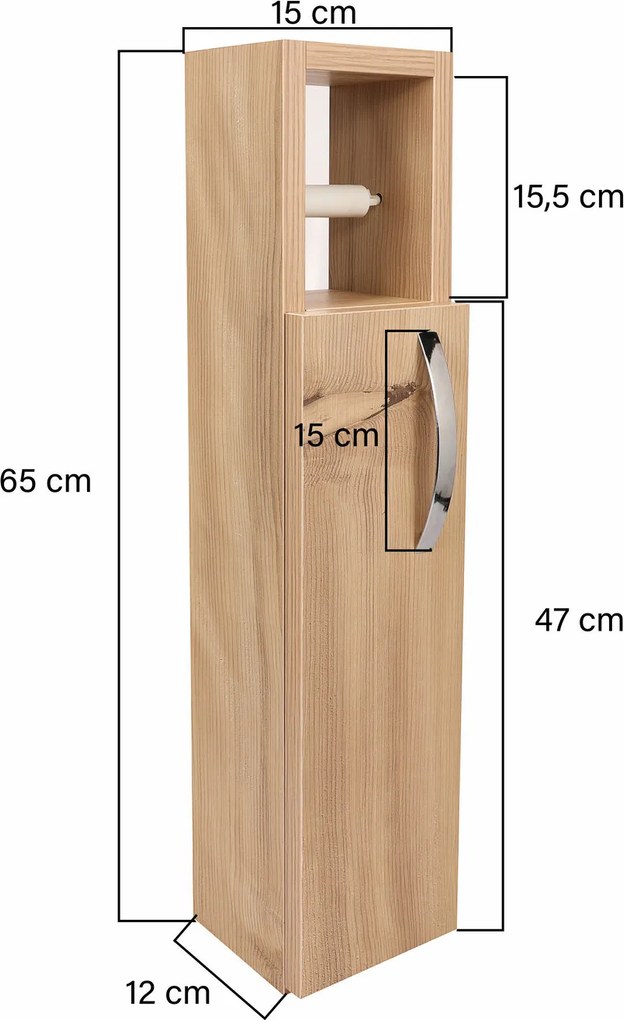 Kúpeľňová skrinka na toaletu LUMERO, dub
