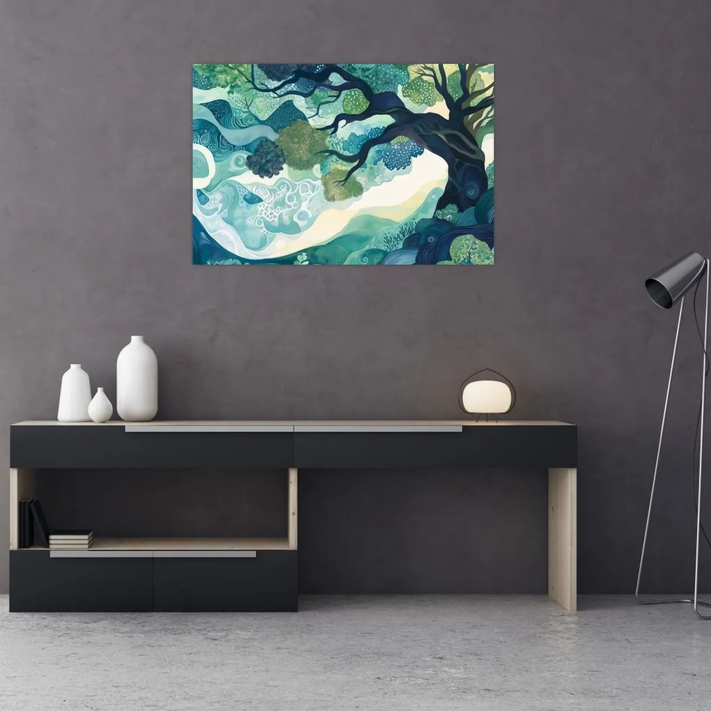 Obraz – Zelená koruna stromu života (90x60 cm)