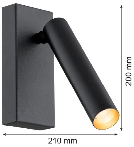 Argon 8328 - LED Nástenné bodové svietidlo RIO LED/4,2W/230V 3000K čierna